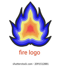 fire shape illustration design with fire color gradations from blue to red with heat levels, each of these designs can be used as logos, symbols, book covers related to fire