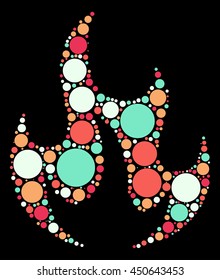 fire shape vector design by color point