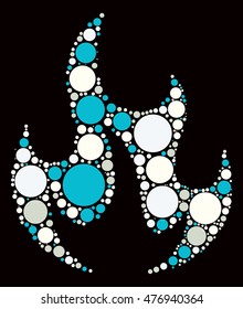 fire shape vector design by color point