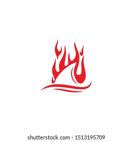 Fire shark fin logo vector design