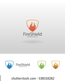 Fire Shield. 4 logo versions 