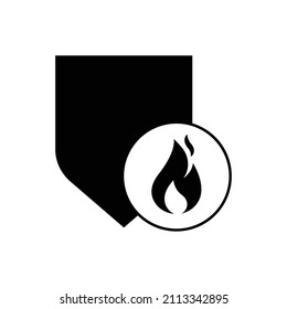 Fire shield icon design isolated on white background