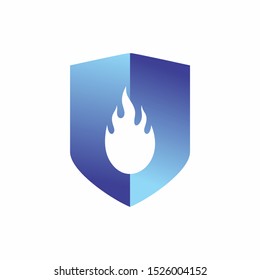 Fire Shield icon logo template designs - vector