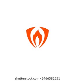 Escudo de fuego, icono Logotipo de petróleo, gas y energía