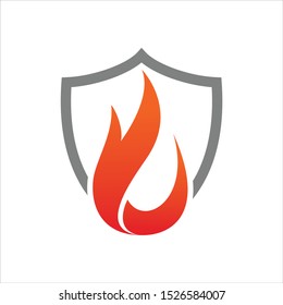 Fire Shield Logo Design Element