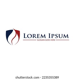 Fire shield logo design on white background, used for icon Oil, gas and energy company logo