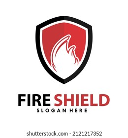 Fire shield Logo Design template