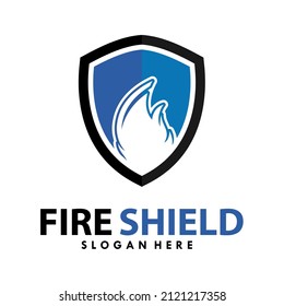 Fire shield Logo Design template