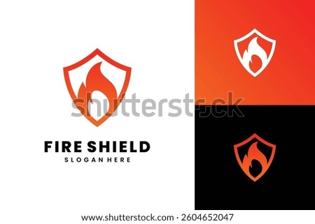 Fire Shield Logo Design - Vector 