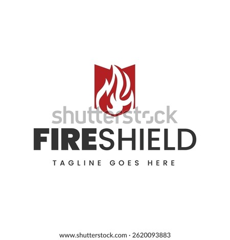 Fire Shield logo designs concept isolated on white background.