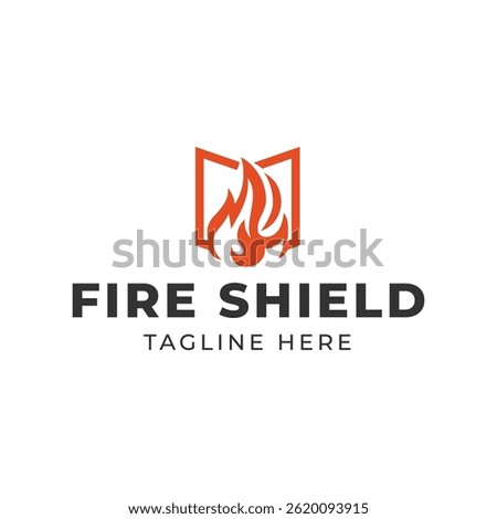 Fire Shield logo designs concept isolated on white background.