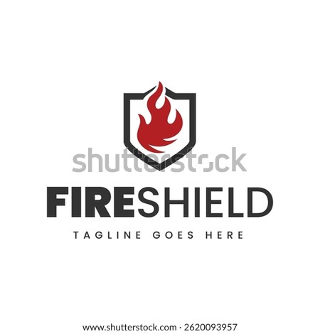Fire Shield logo designs concept isolated on white background.