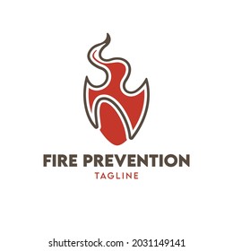 Fire shield logo, suitable for fire prevention logo or fire safety logo or fire guard department. Editable to change color and text