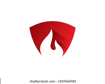 Fire shield logo symbol or icon template