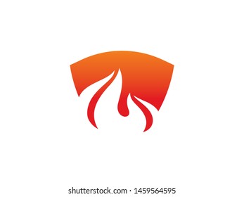 Fire shield logo symbol or icon template