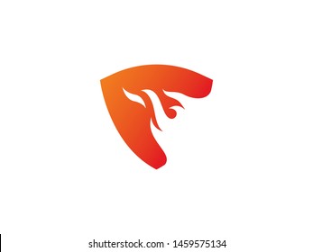 Fire shield logo symbol or icon template