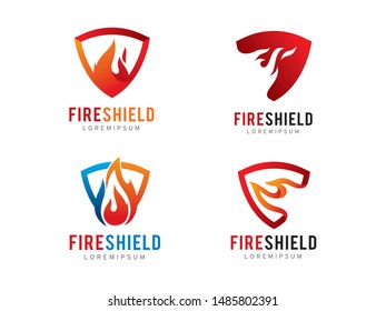 Fire Shield logo symbol or icon template