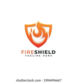 Fire Shield Logo Template .
