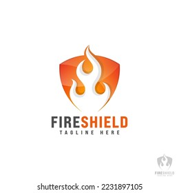 Fire Shield Logo Template .