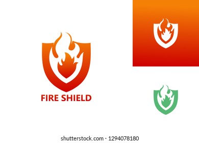 Fire Shield Logo Template Design Vector, Emblem, Design Concept, Creative Symbol, Icon