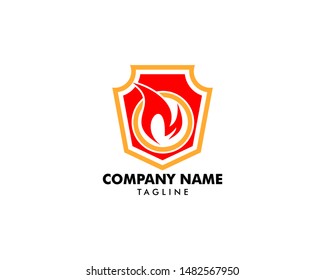 Fire Shield Logo Template Design