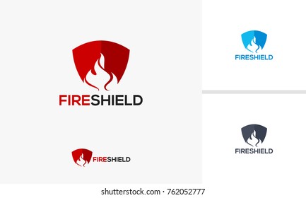 Fire Shield logo template designs