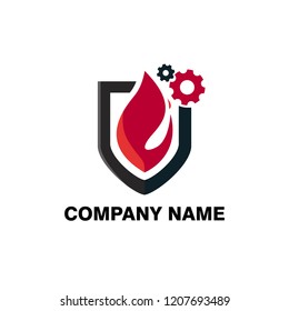 Fire Shield Logo Template for technology and automotive industry
