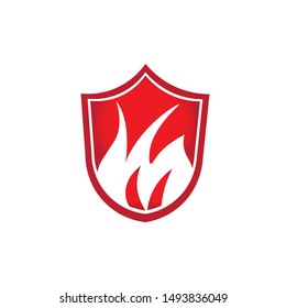 fire and shield logo vector