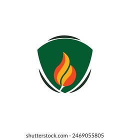 fire shield logo vector design.