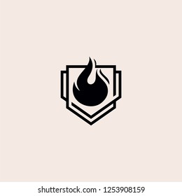 fire shield logo vector icon
