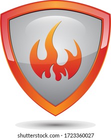 Feuerschutzschild Logo, Vektororfarbe