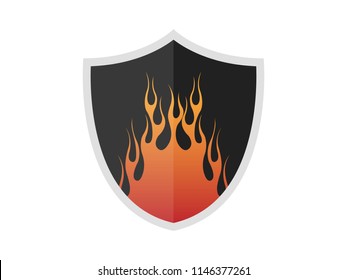 Fire Shield Protection Secured Flame Safe Illustration Vector