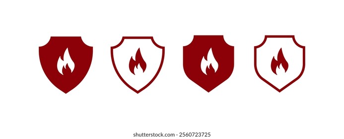 fire shield protection vector illustration. fire protection in flat design.