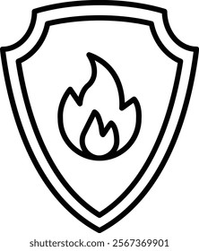 Fire Shield vector icon. Can be used for printing, mobile and web applications.