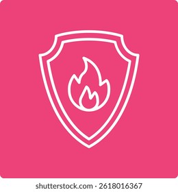 Fire Shield vector icon. Can be used for printing, mobile and web applications.