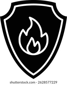 Fire Shield vector icon. Can be used for printing, mobile and web applications.