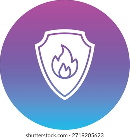 Icono de Vector de escudo de fuego. Se puede utilizar para aplicaciones de impresión, móviles y de Web.