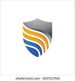 Fire shield vector illustration design template