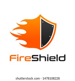 Fire Shield vector logo template. This logo suitable for flame.