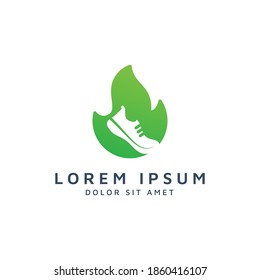 diseño del logotipo del espacio para incendios y zapatos negativos