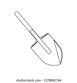 Fire shovel icon. Element of Fireman for mobile concept and web apps icon. Outline, thin line icon for website design and development, app development