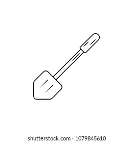 fire shovel illustration. Element of firefighter for mobile concept and web apps. Thin line illustration of fire shovel can be used for web and mobile. Premium icon on white background