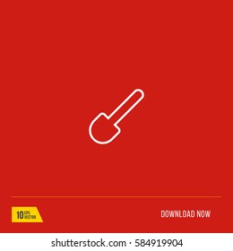 fire shovel outline vector icon