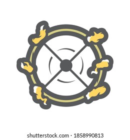 Fire Show Fiery ring burning Vector icon Cartoon illustration