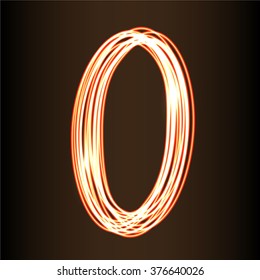 Fire show  style number Zero, vector illustration
