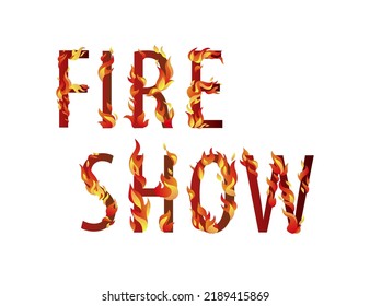 BRANDSCHUHE. Vektorgrafik, die Wörter verbrennt. Logo mit Flamme