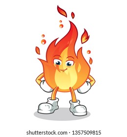 fire shy mascot vector cartoon illustration