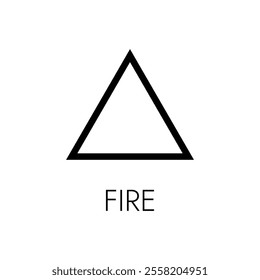 Fire sign, alchemical symbol, vector illustration, element of nature