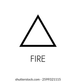 Fire sign, alchemical symbol, vector illustration, element of nature