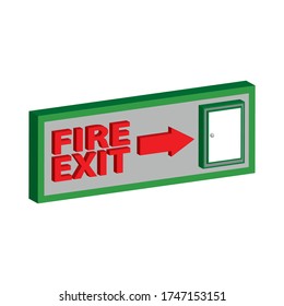 fire sign board fire exit 3D vintage vactor label  is a piece of paper,plastic film,cloth,metal or other material affixed to a container or product.
